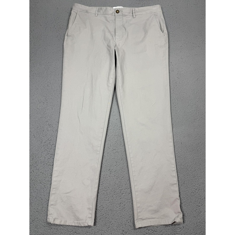Mott & Bow The Twill Chino Pants Mens 38x31 Silver Slim Stretch Casual‎